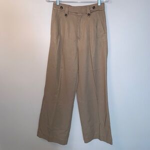 Madewell Wide Leg Pants Lyocell Cotton Linen 0